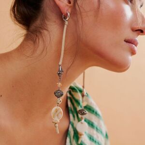 Free People Cream and Silver Dangle Earrings